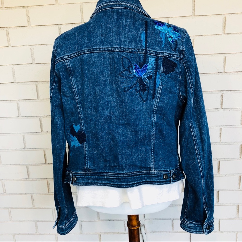Anthro Pilcro Sequined Denim Jacket Size XL - Picture 3 of 8